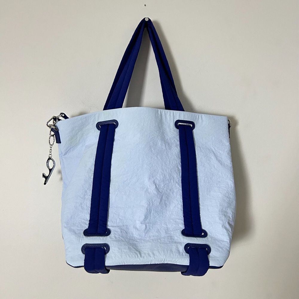 Laundry by Shelli Segal Blue Detachable Crossbody Strap Casual Large Tote Bag